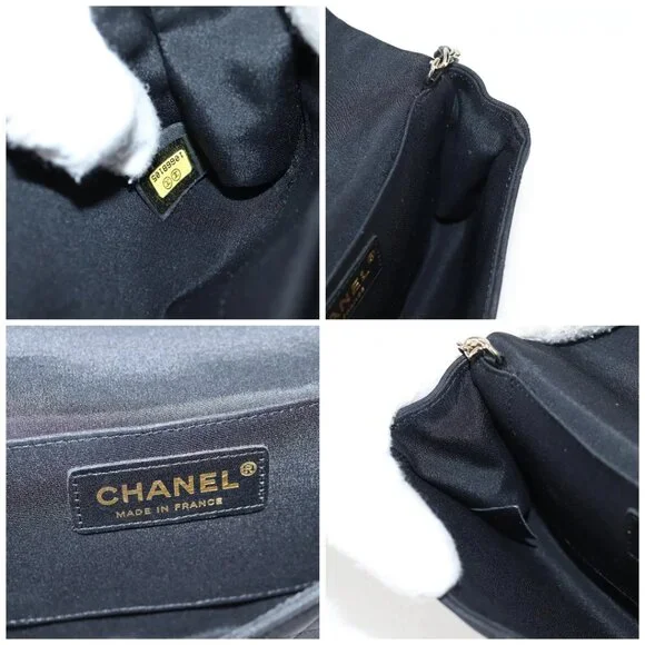 CHANEL Matelasse Chain Shoulder Bag Nylon Black CC Auth 129738V - Picture 15 of 16